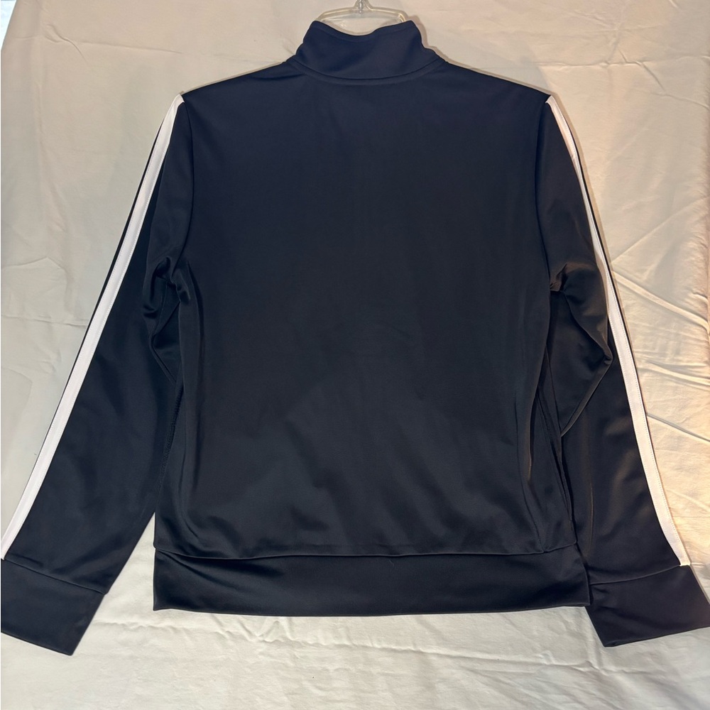 🆕 Adidas Youth Tricot Jacket, Black with White Stripes - NWT - Picture 2 of 4